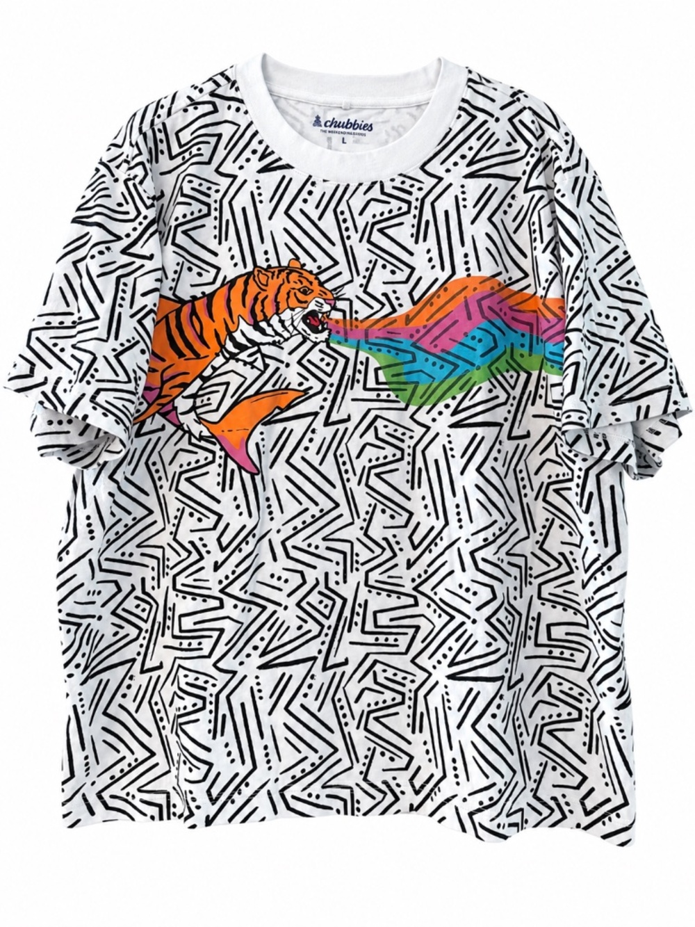 Chubbies The Hydrofoil Tiger Rainbow Graphic Tee Men’s XL